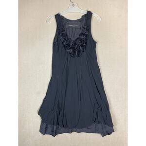 Abahouse Devinette Luxe Dress Womens S Black A Line Mini Silk Sleeveless